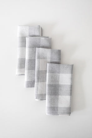 Linen Napkins in Light Blue Gingham